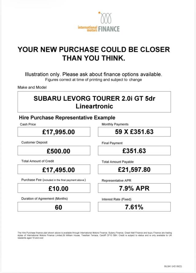 2020 Subaru Levorg 2.0i GT 5dr Lineartronic