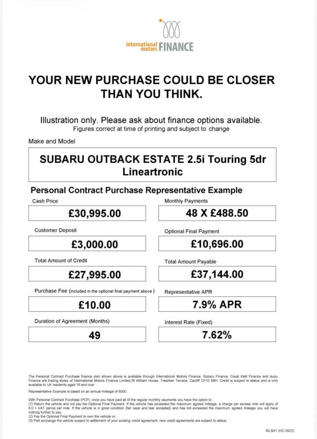 2023 Subaru Outback 2.5i Touring 5dr Lineartronic