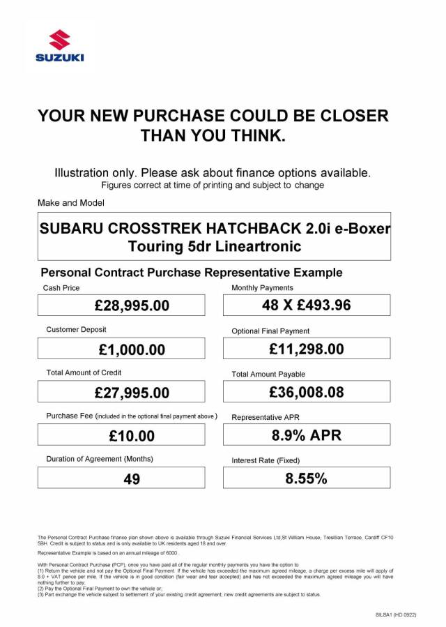 2025 Subaru Crosstrek 2.0i e-Boxer Touring 5dr Lineartronic